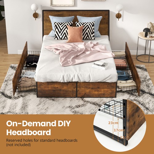 Double iron bed frame - iron,