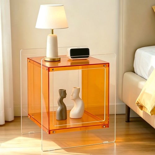 Clear acrylic side table - side,