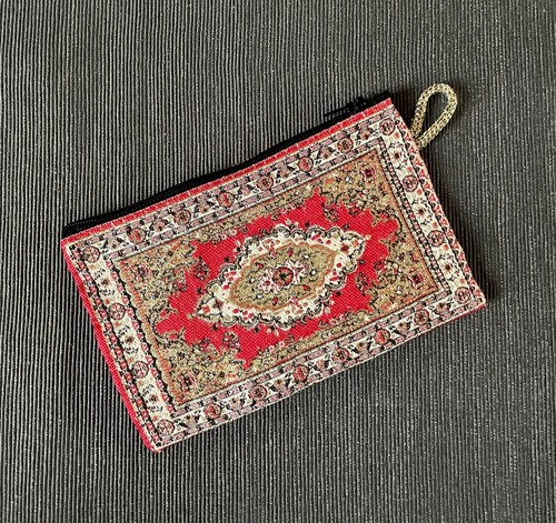 Red gold kilim coin purse - kilim,