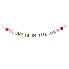 Engagement Party Banner Decoration Love is in the Air Bunting Garland Hearts