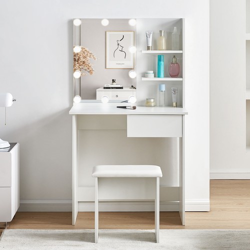 White dressing table makeup - white,
