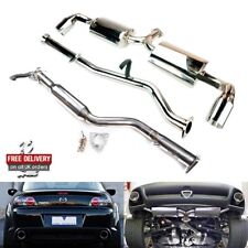 Stainless Steel Chrome Full Cat Back Downpipe Exhaust Muffler For 03+ Mazda RX-8