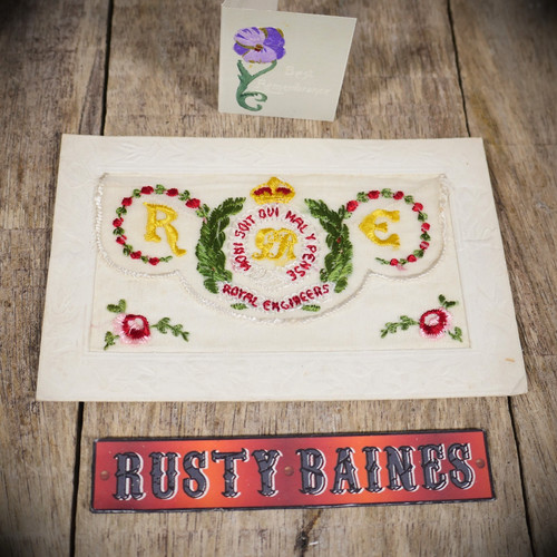 Postcard ww1 silk - ww1, silk,