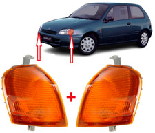 PAIR FRONT TURN INDICATOR LIGHT LAMPS SET AMBER FOR TOYOTA STARLET 1996-1999