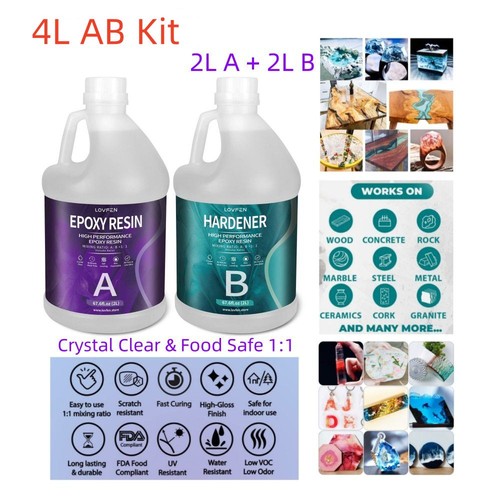 Clear epoxy resin 4l kit - epoxy,