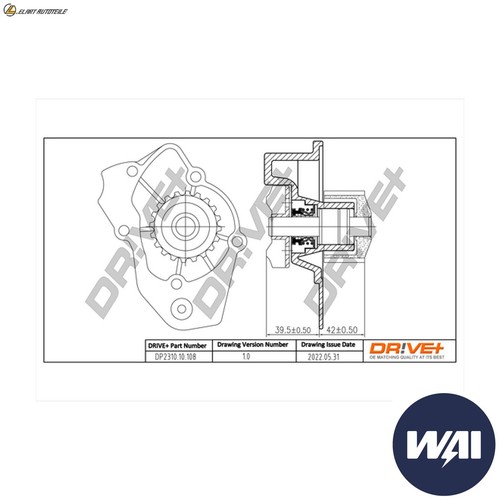 Water pump dp2310 108 - water, for