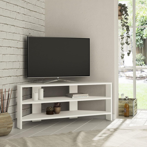 Corner unit white 110cm tv - unit,
