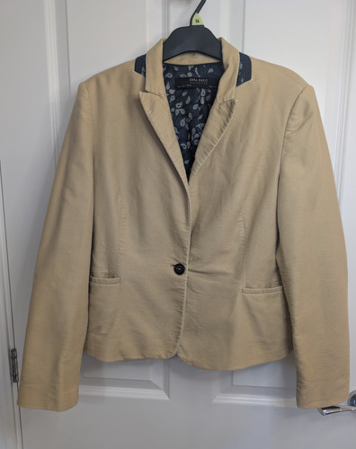 Zara basic beige twill blazer - twill,