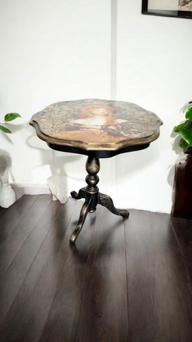 Vintage side table - side, decoupaged