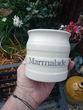 Vintage Ceramic Hooped White Ware Marmalade Pot/Jar