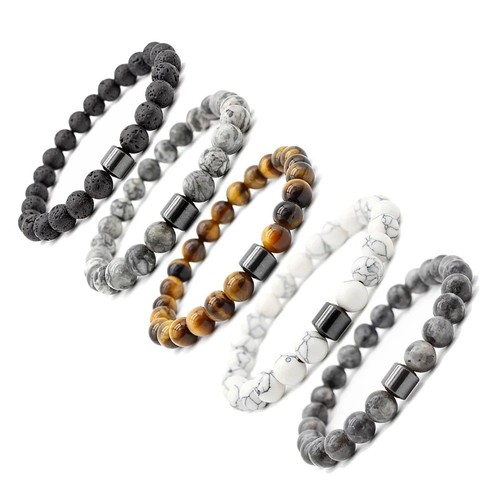 Men gemstone strand bracelet - men's,