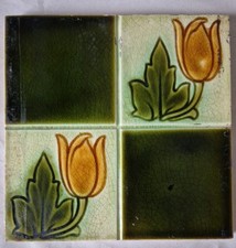 Antique tile quartered