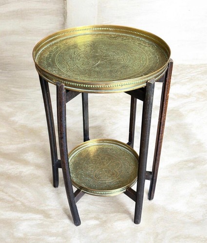 Vtg benares two tier brass - vtg,