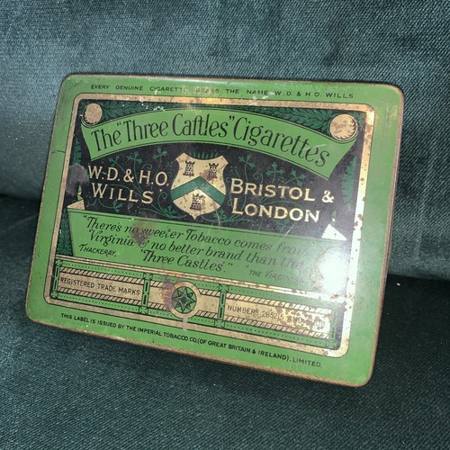 Three castles cigarette tin - cigarette,