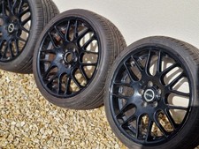 3x MINI Riva DTM alloy Wheels with Tyres 18" x 7.5 Black 5x112 Sold Individually