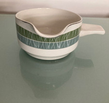 Vintage MIDWINTER Whitehill GRAVY BOAT Green Grey/Blue Graphic Pattern RETRO