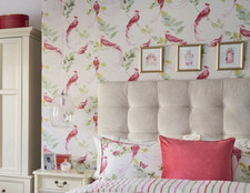 Laura Ashley Wallpaper Harewood Pink Grapefruit, NEW  Free P&P