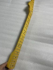 large Reverse headstock S S 21frets yellow Matte maple electric guitar neck25.5