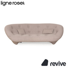 Ligne Roset Ploum Three-Seater Fabric Sofa Light Grey