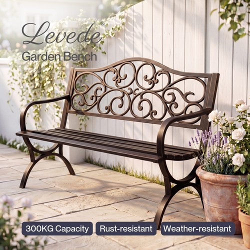 Levede garden bench - garden, bench,outdoor