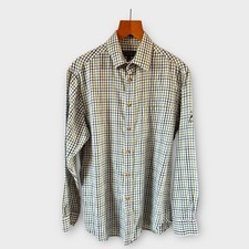 PG Field EWM Shirt Size M Blue Green White Multi Check Flannel Outdoor Casual
