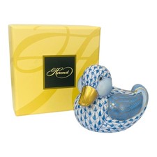HEREND Dapper Ducky Fishnet Porcelain Figurine New in Box RRP £277