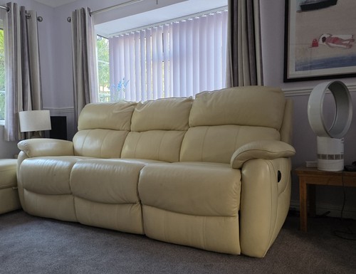 Cream leather seater - cream, 3