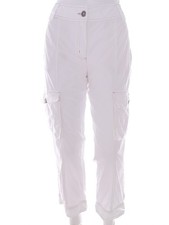 ⭐ LISA CAMPIONE NEW YORK Womens Spodnie Casual Biały Bawełna 100% 12/14 (40) ⭐