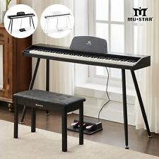 ♬Mustar Semi Weighted Full 88 Key Digital Piano Portable Keyboard Stand Stool 