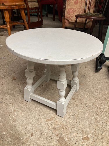 Round painted coffee table - round,