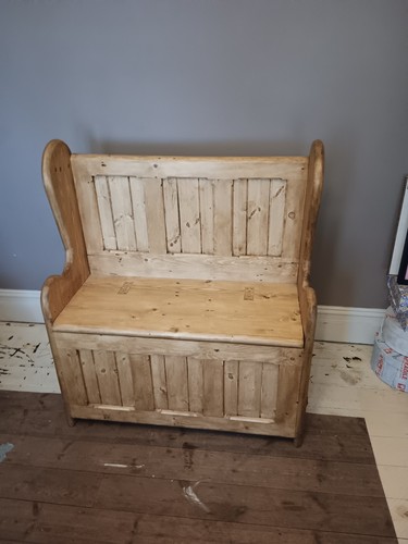 Solid pine monks bench - bench, storage