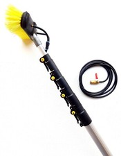 17ft-20ft-24ft Water Hose Fed Window Cleaning Pole Telescopic Cleaner Brush Kit.
