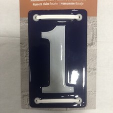 Enamel House Number One French Style