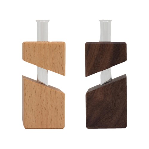 Test tube vase wooden stand - test,