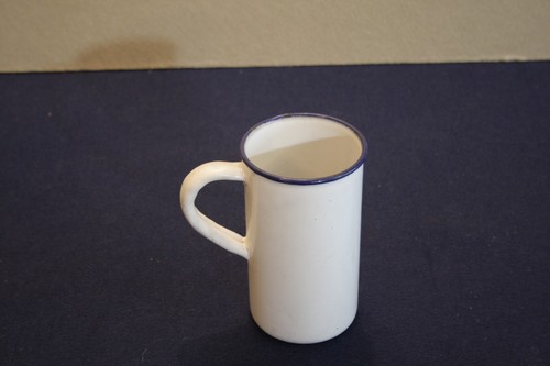 Vintage enamel jug white and - jug,,