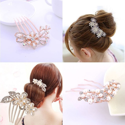 Lady bride comb clip floral - us,