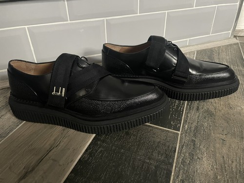 Dunhill black crepe soles - black,