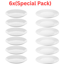 6x IKEA OFTAST White Plates Side & Dinner Plate Durable Everyday Tableware