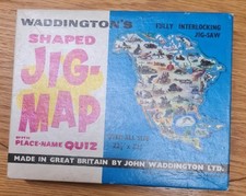 Vintage Waddingtons Jig Map NO 423 JIGMAP North America Jigsaw Puzzle 350 Pieces