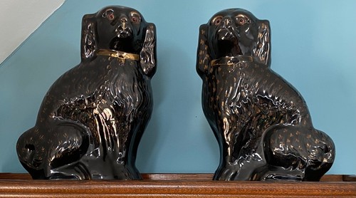 Pair antique 19c staffordshire - 19c,