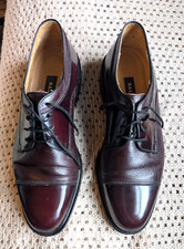 Bally PRIZE Made in Italy Men Burgundy Leather Oxford Shoes UK SIZE 9 VERY GOOD