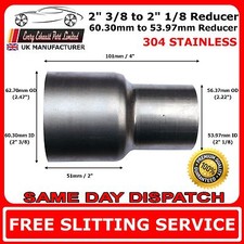 60mm to 54mm Stainless Steel Standard Exhaust Reducer Connector Pipe Tube