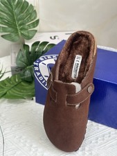 Birkenstock Boston Shearling Suede Leather Size 35-45 Clogs Fleece-lined Mocha