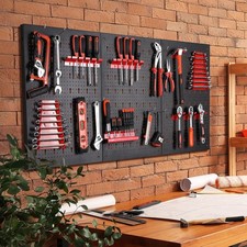 Metal Wall Mounted Tool Peg Board Set Garage Storage Workshop Rack Organiser