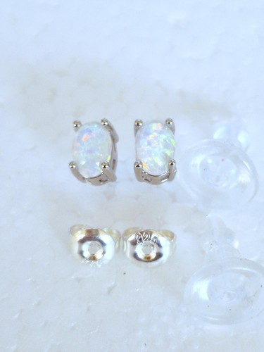 925 silver oval white opal - 925,