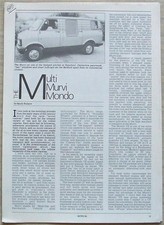 MURVI MONDO MOTOR CARAVAN Road Test Report Sandy Burface MCW Feb 1984