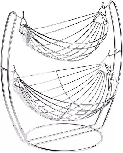 Chrome swinging fruit bowl - chrome,