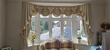 Bay window custom made curtains swags and tails full set