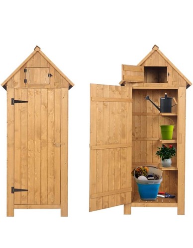 Vertical shed wooden tool - shed,