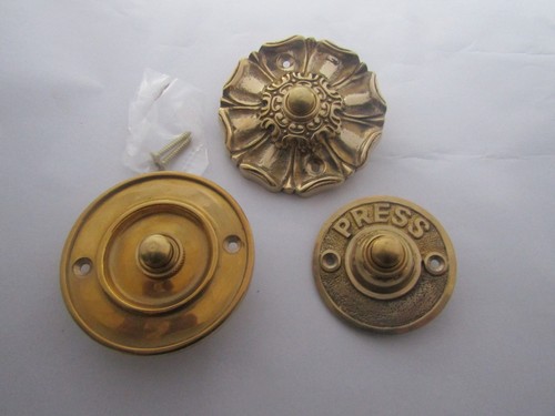 Solid brass rustic door bell - door,